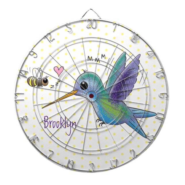 Niedliche Abbildung des Cartoon von Hummingbird Dartscheibe (vorne)
