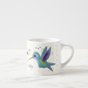 Niedliche Abbildung des Cartoon von Hummingbird Espressotasse