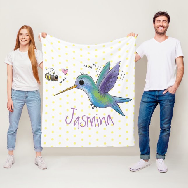 Niedliche Abbildung des Cartoon von Hummingbird Fleecedecke (Beispiel)