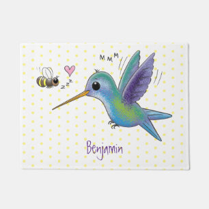 Niedliche Abbildung des Cartoon von Hummingbird Fußmatte