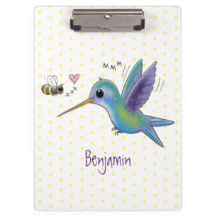 Niedliche Abbildung des Cartoon von Hummingbird Klemmbrett