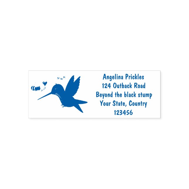 Niedliche Abbildung des Cartoon von Hummingbird Permastempel (Design)