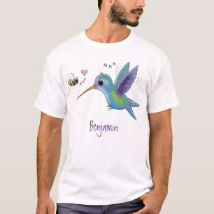 Niedliche Abbildung des Cartoon von Hummingbird T-Shirt
