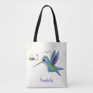 Niedliche Abbildung des Cartoon von Hummingbird Tasche