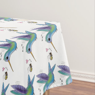 Niedliche Abbildung des Cartoon von Hummingbird Tischdecke