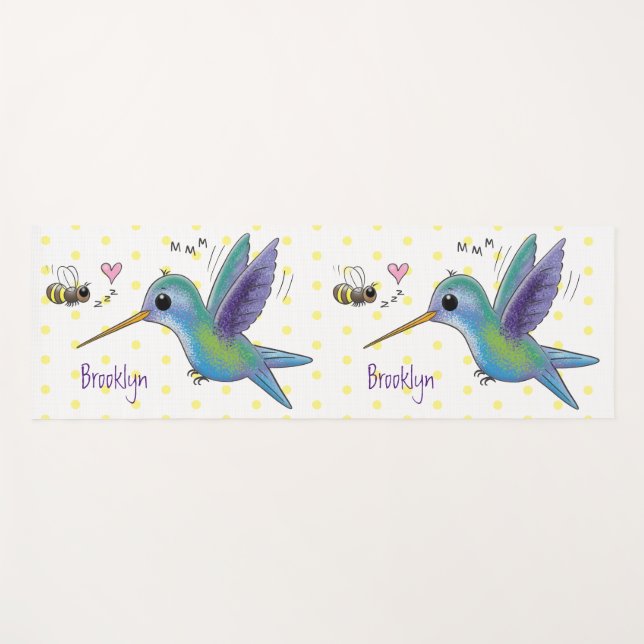 Niedliche Abbildung des Cartoon von Hummingbird Yogamatte (Vorderseite (Horizontal))