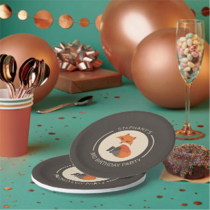 Niedliche Abbildung eines roten Babyfuchs Pappteller