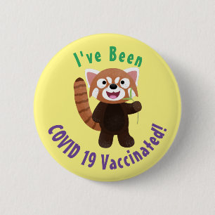Niedliche Abbildung eines roten Panda-Cartoon Button