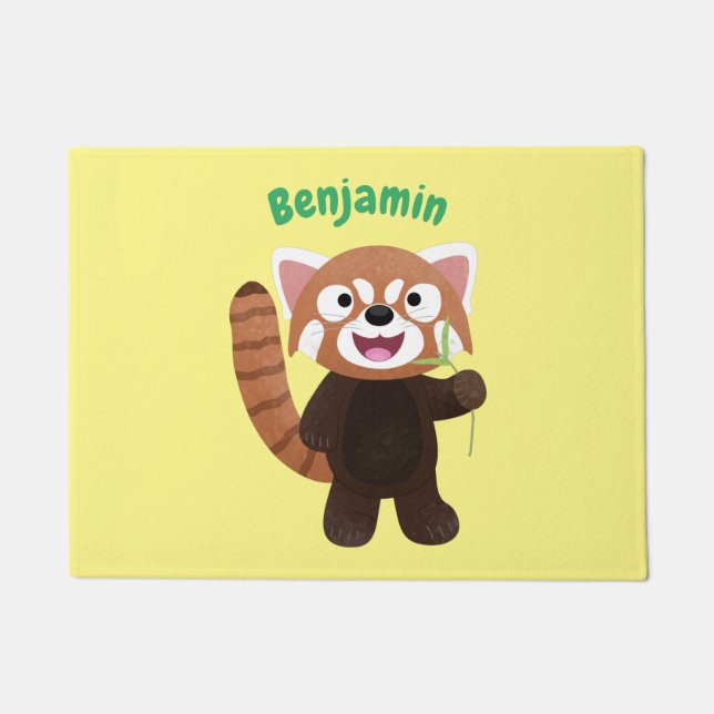 Niedliche Abbildung eines roten Panda-Cartoon Fußmatte (Vorderseite)