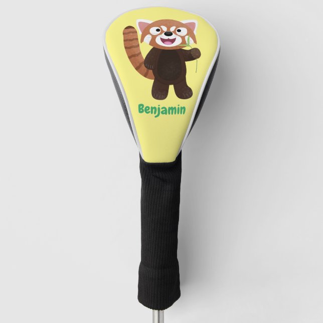 Niedliche Abbildung eines roten Panda-Cartoon Golf Headcover (Vorderseite)
