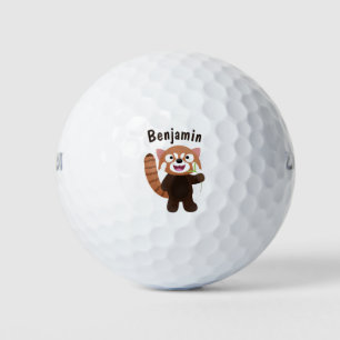 Niedliche Abbildung eines roten Panda-Cartoon Golfball