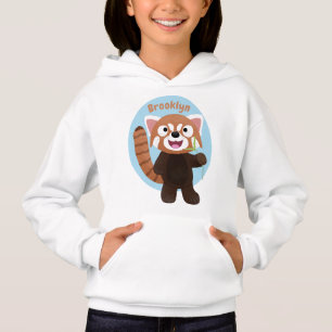 Niedliche Abbildung eines roten Panda-Cartoon Hoodie
