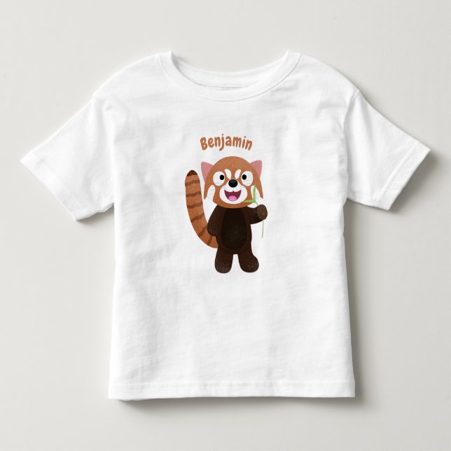 Niedliche Abbildung eines roten Panda-Cartoon Kleinkind T-shirt (Vorderseite)