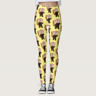 Niedliche Abbildung eines roten Panda-Cartoon Leggings