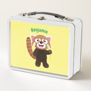 Niedliche Abbildung eines roten Panda-Cartoon Metall Brotdose