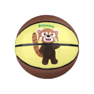 Niedliche Abbildung eines roten Panda-Cartoon Mini Basketball
