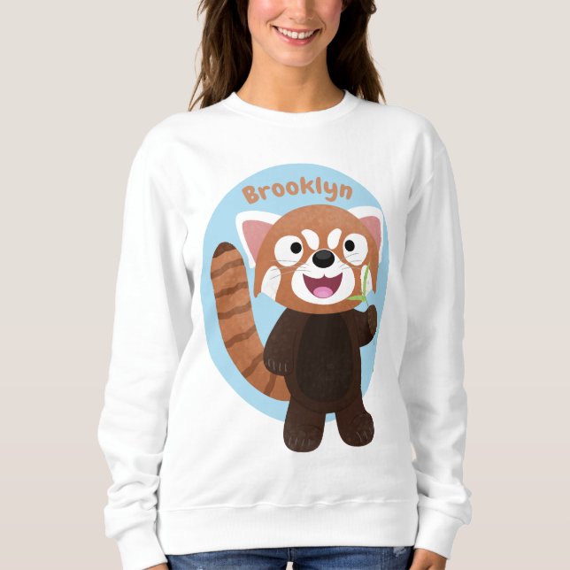Niedliche Abbildung eines roten Panda-Cartoon Sweatshirt (Vorderseite)