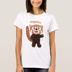 Niedliche Abbildung eines roten Panda-Cartoon T-Shirt