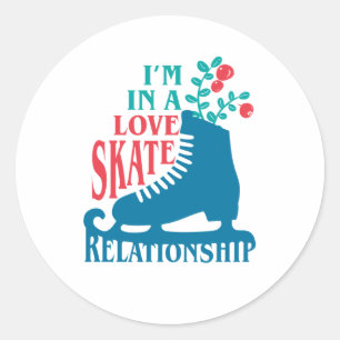 Niedliche Abbildung Skaten I in Liebe Skate Relati Runder Aufkleber