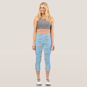 Niedliche Abbildung von Mantarochen und Blasen Car Capri Leggings