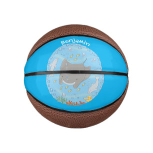 Niedliche Abbildung von Mantarochen und Blasen Car Mini Basketball