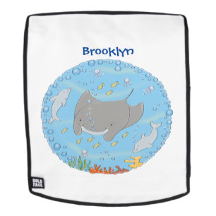 Niedliche Abbildung von Mantarochen und Blasen Car Rucksack