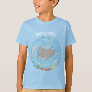 Niedliche Abbildung von Mantarochen und Blasen Car T-Shirt
