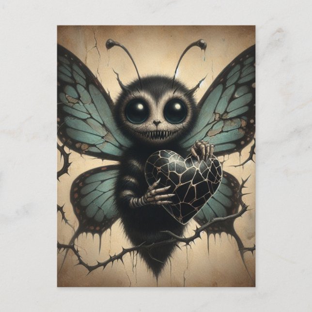 Niedliche, aber cremefarbene Vampirschmetterling m Postkarte (Vorderseite)