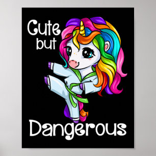 Niedliche, aber gefährliche Funny Karate Unicorn G Poster