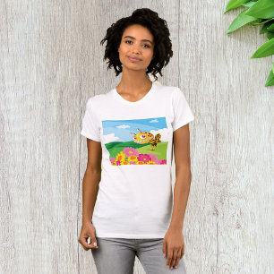 Niedliche, aber graue Monsterbiene in einer Blume T-Shirt