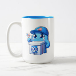 Niedliche Abstimmung Blau 2024 Präsidentschaftswah Zweifarbige Tasse