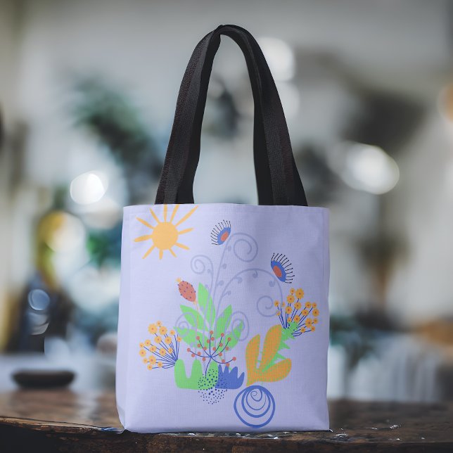 Niedliche Abstrakte Blume auf Light Lila Tasche (Von Creator hochgeladen)