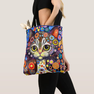 NIEDLICHE ABSTRAKTE BLUME - BACKROUND CAT-DESIGN TASCHE