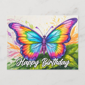 Niedliche Abstrakte Butterfly Doodle Art Feiertagspostkarte