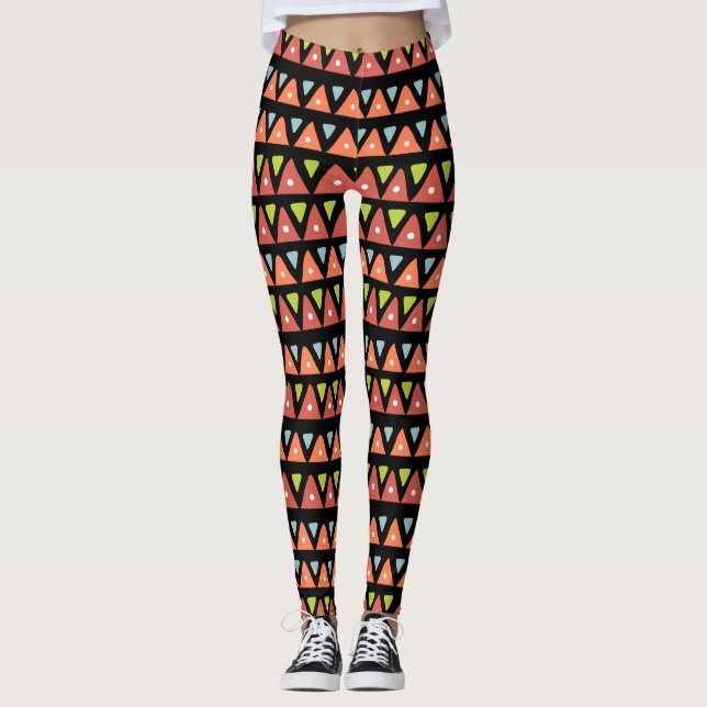 Niedliche Abstrakte Formen Nahtloses Muster Leggings (Vorderseite)