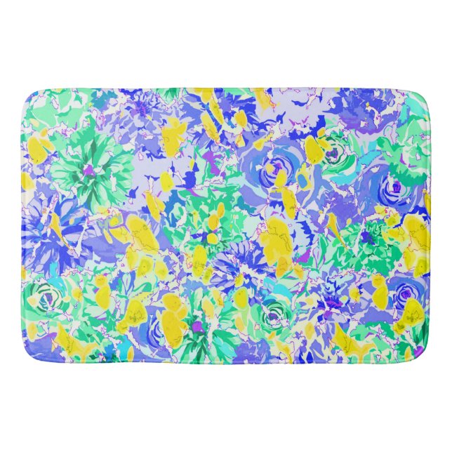 Niedliche abstrakte Frühlingsblumen Badematte (Vorderseite)