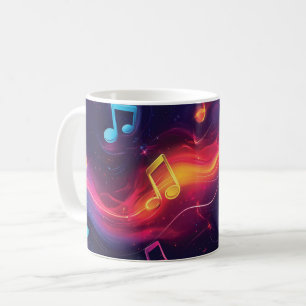 Niedliche abstrakte Gestaltung schwimmender musika Kaffeetasse