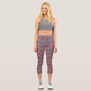 Niedliche abstrakte Gewebemuster - Nummernschild Capri Leggings