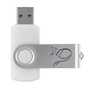 Niedliche abstrakte Katzen-personalisierter Weiß USB Stick