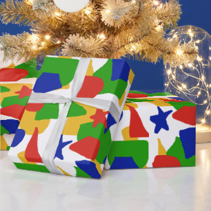 Niedliche Abstrakte Kids farbenfrohe Chaos Pattern Geschenkpapier