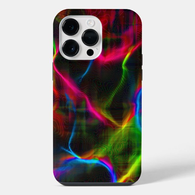 Niedliche abstrakte Linien iPhone 14 Pro Max Hülle (Rückseite)