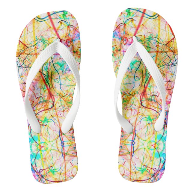 Niedliche abstrakte Linien werfen Kissen Flip Flops (Fußbett)