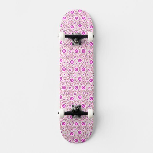 Niedliche abstrakte Pinky-Dots-Muster Skateboard (Vorderseite)