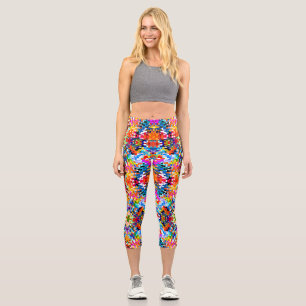 Niedliche abstrakte Quadrate Capri Leggings