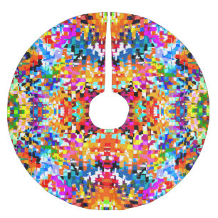 Niedliche abstrakte Quadrate Notebook-Notebook-Not Polyester Weihnachtsbaumdecke