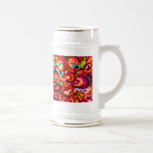 Niedliche abstrakte Swirbelfarbe Bierglas