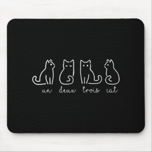 Niedliche Abstrakte Un Deux Trois Cat Französisch Mousepad