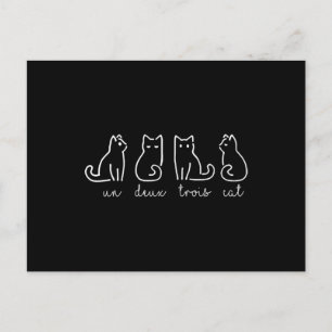 Niedliche Abstrakte Un Deux Trois Cat Französisch Postkarte