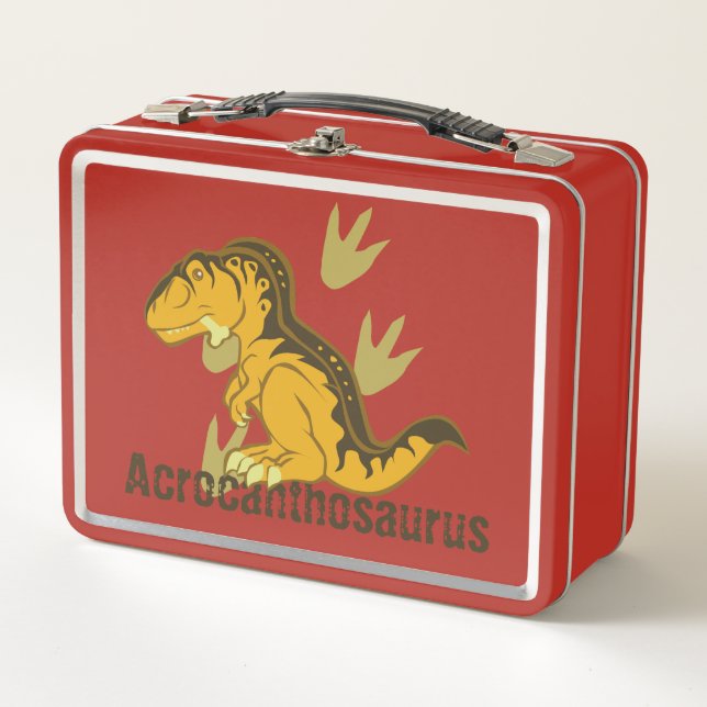 Niedliche Acrocanthosaurus Metall Brotdose (Vorderseite)