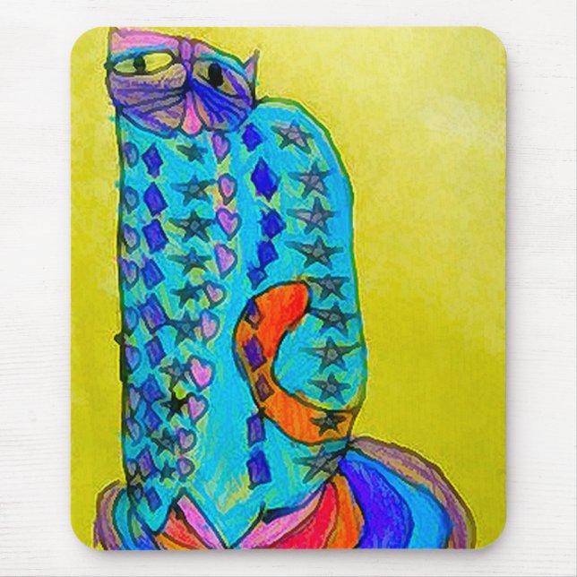 Niedliche Acrylkatzen-Kunst Mousepad (Vorne)